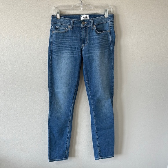 PAIGE | Anthropologie Skyline Ankle Peg Jeans Size 28 Medium Wash - Picture 3 of 12